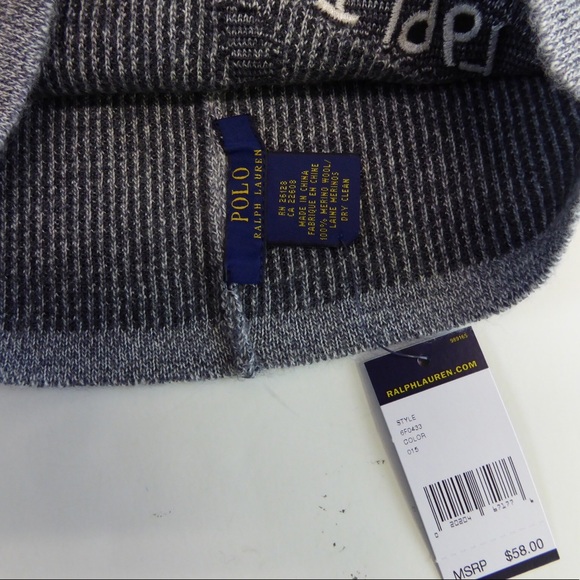 Polo Ralph Lauren 1967 Varsity Scarf Beanie Hat Set NWT RL Merino Wool - Picture 3 of 8